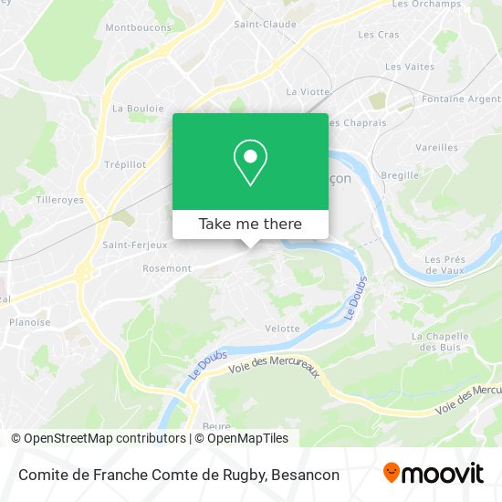 Mapa Comite de Franche Comte de Rugby