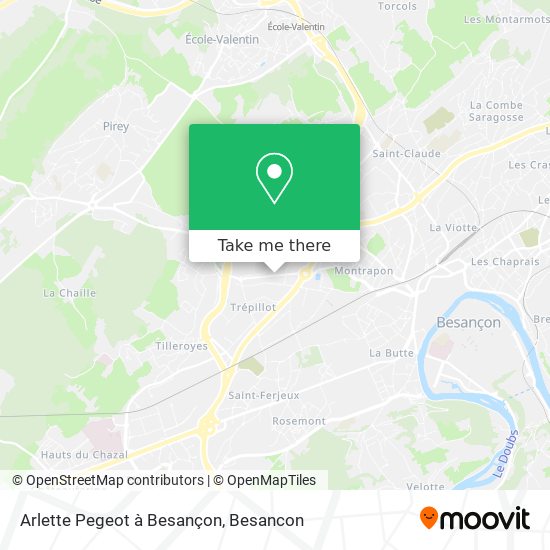 Mapa Arlette Pegeot à Besançon