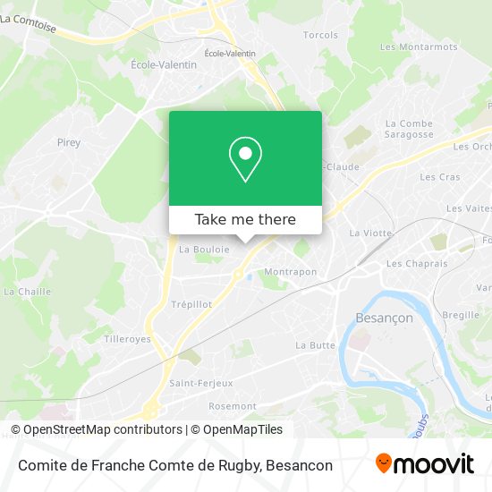 Mapa Comite de Franche Comte de Rugby