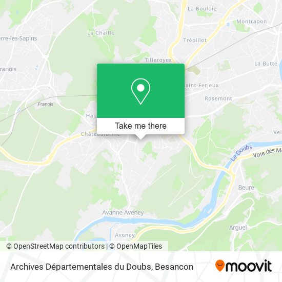 Mapa Archives Départementales du Doubs