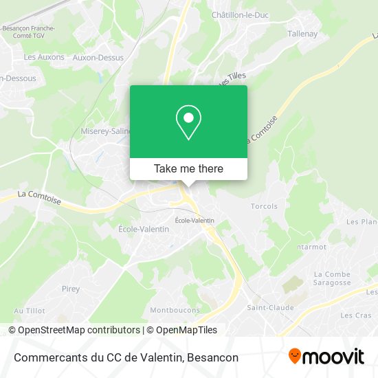 Mapa Commercants du CC de Valentin