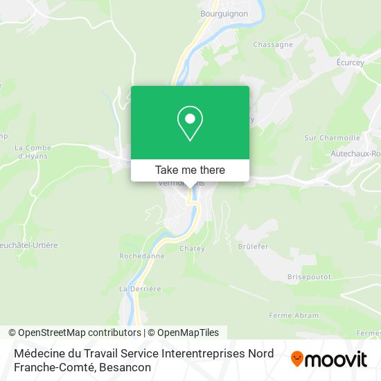 Mapa Médecine du Travail Service Interentreprises Nord Franche-Comté