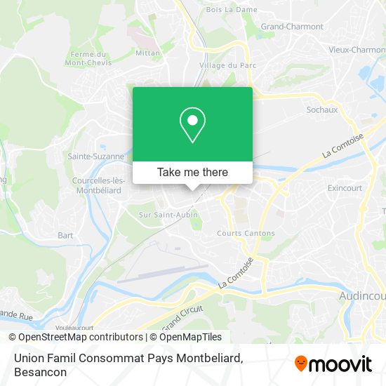 Union Famil Consommat Pays Montbeliard map