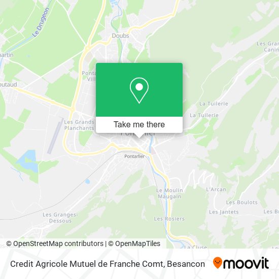 Mapa Credit Agricole Mutuel de Franche Comt