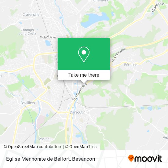 Mapa Eglise Mennonite de Belfort