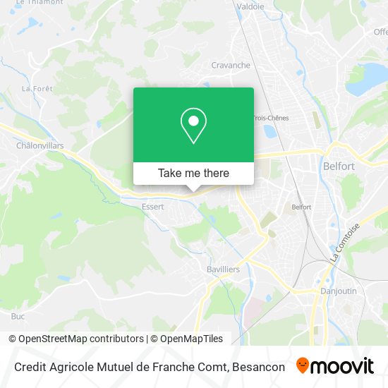 Mapa Credit Agricole Mutuel de Franche Comt