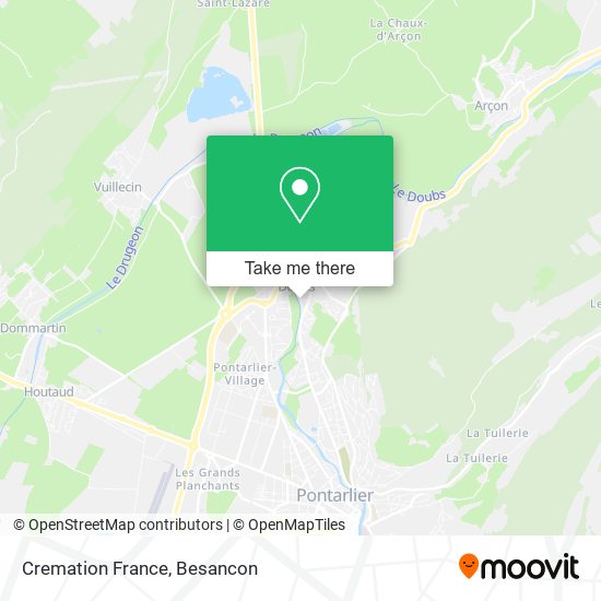 Cremation France map