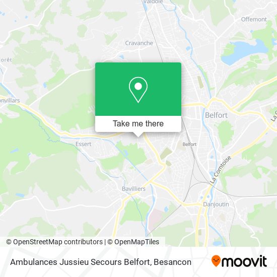 Ambulances Jussieu Secours Belfort map