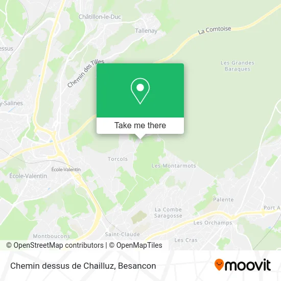 Chemin dessus de Chailluz map