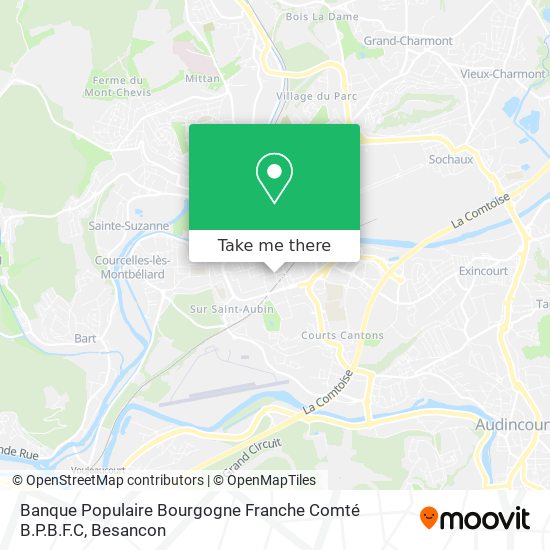 Mapa Banque Populaire Bourgogne Franche Comté B.P.B.F.C