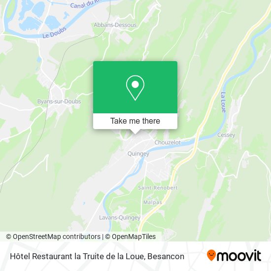 Hôtel Restaurant la Truite de la Loue map