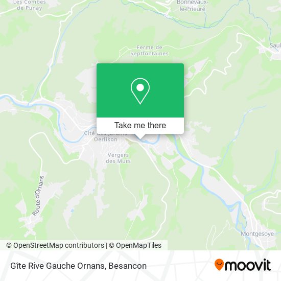 Gîte Rive Gauche Ornans map