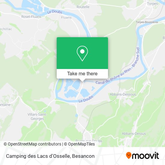 Camping des Lacs d'Osselle map
