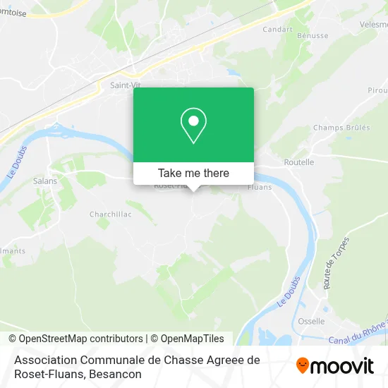 Association Communale de Chasse Agreee de Roset-Fluans map