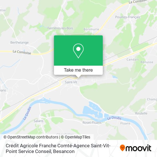 Crédit Agricole Franche Comté-Agence Saint-Vit-Point Service Conseil map