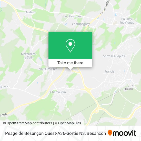 Péage de Besançon Ouest-A36-Sortie N3 map