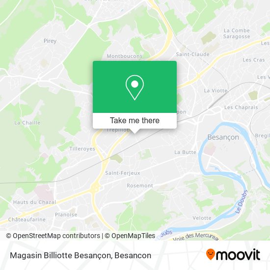 Magasin Billiotte Besançon map