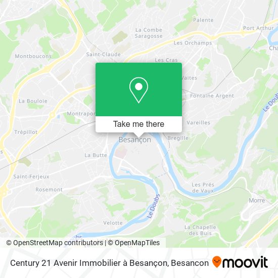 Century 21 Avenir Immobilier à Besançon map