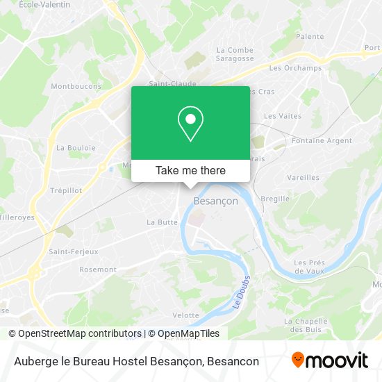 Mapa Auberge le Bureau Hostel Besançon