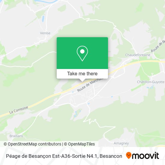 Mapa Péage de Besançon Est-A36-Sortie N4.1