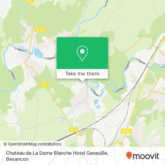 Mapa Chateau de La Dame Blanche Hotel Geneuille