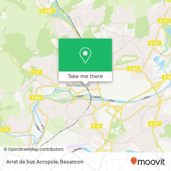 Arret de bus Acropole map