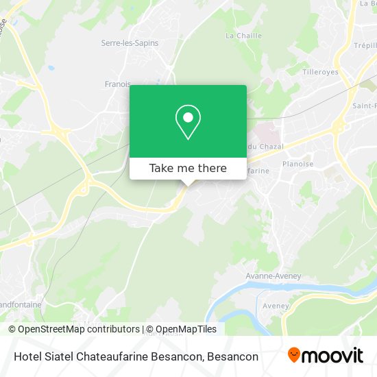Hotel Siatel Chateaufarine Besancon map