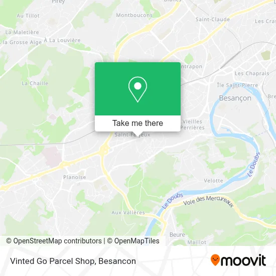 Vinted Go Parcel Shop map