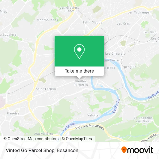 Vinted Go Parcel Shop map