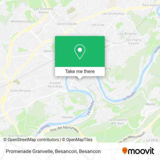 Promenade Granvelle, Besancon map