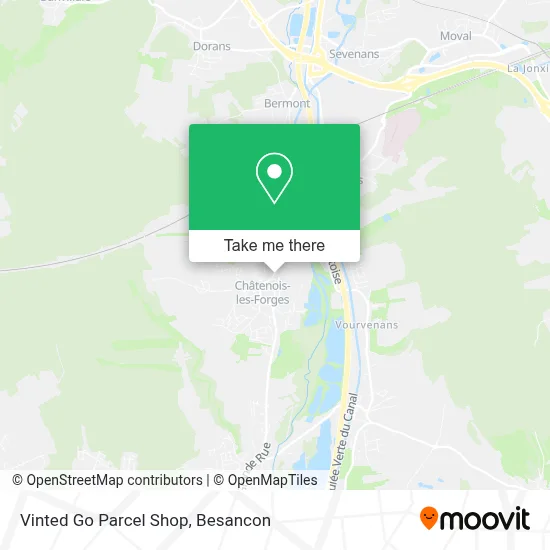 Vinted Go Parcel Shop map