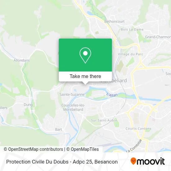 Protection Civile Du Doubs - Adpc 25 map