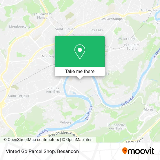 Vinted Go Parcel Shop map