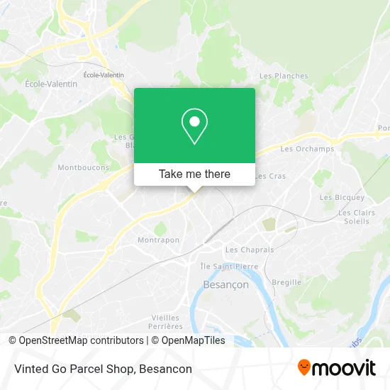 Vinted Go Parcel Shop map