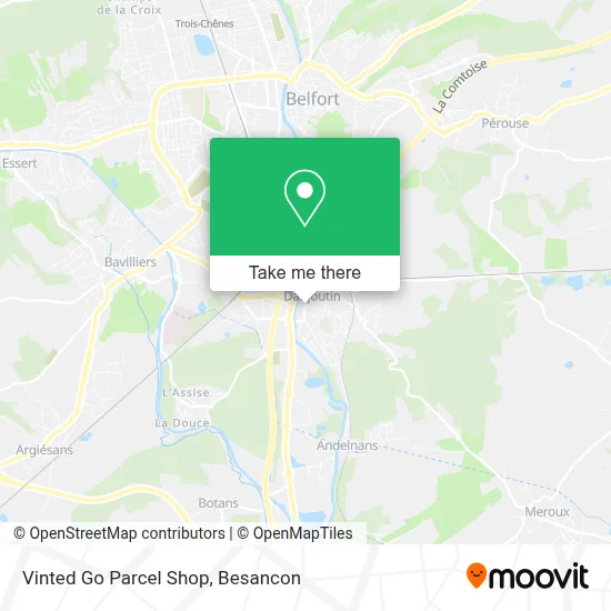 Vinted Go Parcel Shop map