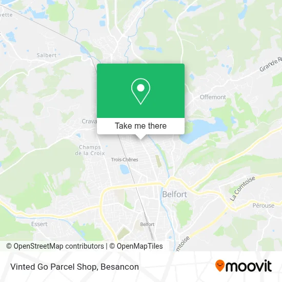 Vinted Go Parcel Shop map