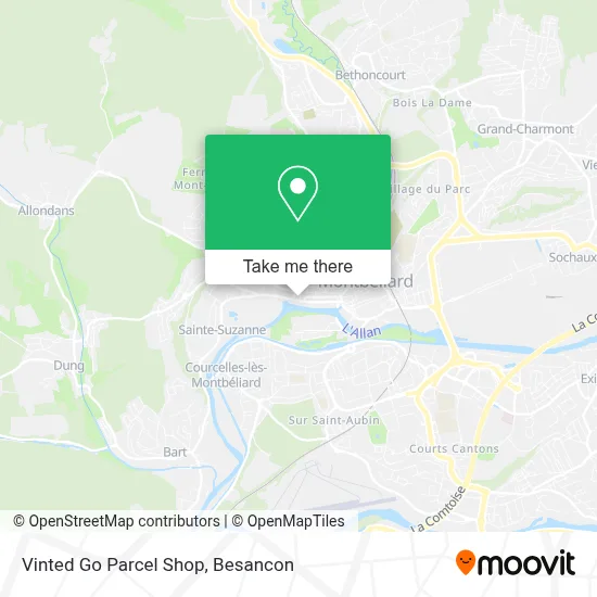 Vinted Go Parcel Shop map
