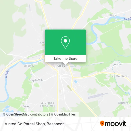 Vinted Go Parcel Shop map