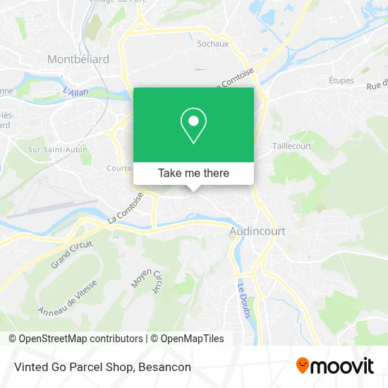 Vinted Go Parcel Shop map