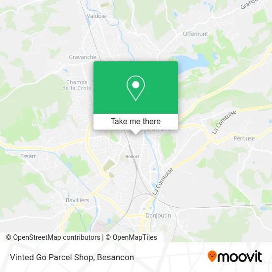 Vinted Go Parcel Shop map