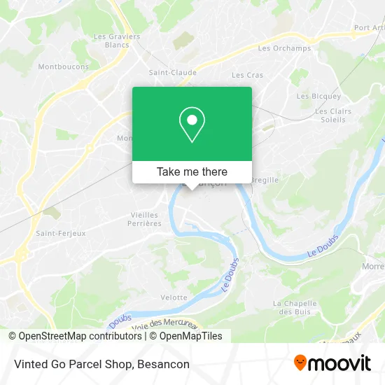 Vinted Go Parcel Shop map