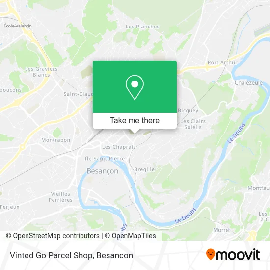 Vinted Go Parcel Shop map