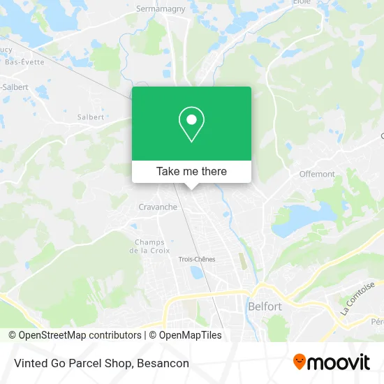 Vinted Go Parcel Shop map