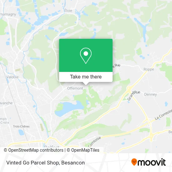 Vinted Go Parcel Shop map