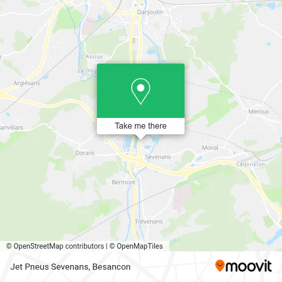 Jet Pneus Sevenans map