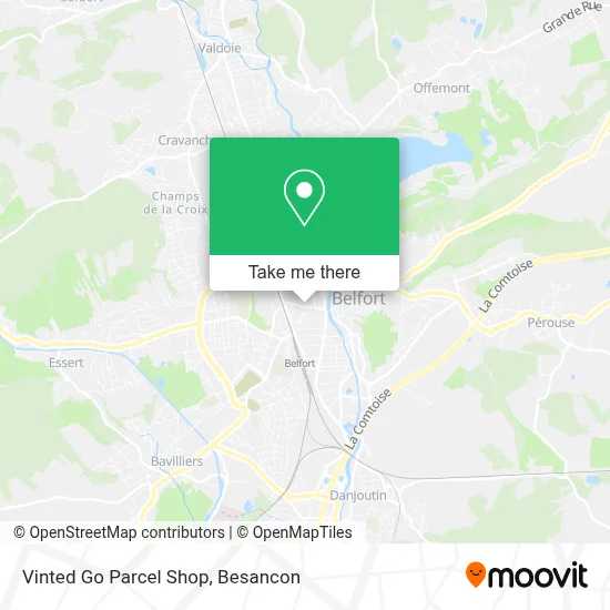 Vinted Go Parcel Shop map