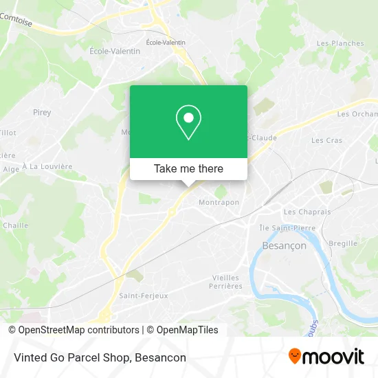 Vinted Go Parcel Shop map
