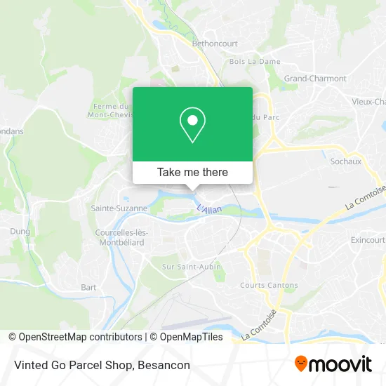 Vinted Go Parcel Shop map