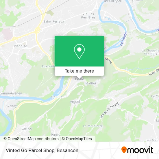 Vinted Go Parcel Shop map
