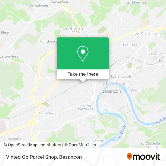 Vinted Go Parcel Shop map